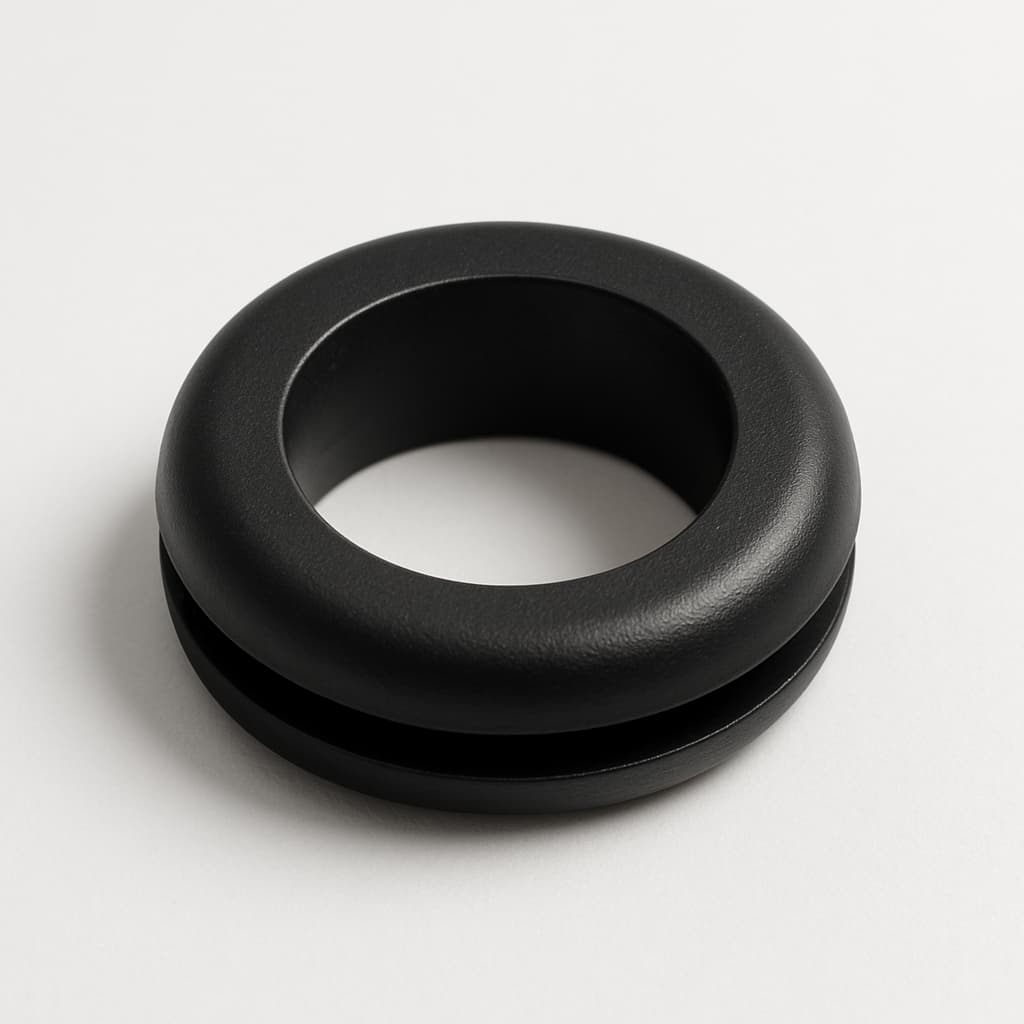 PVC Black Grommet, 21 mm Panel Hole — illustrative AI-generated image