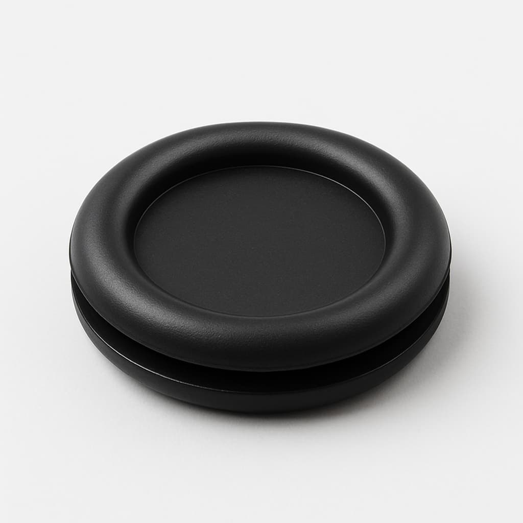 PVC Membrane Grommet, Black, 21 mm Panel Hole — illustrative AI-generated image