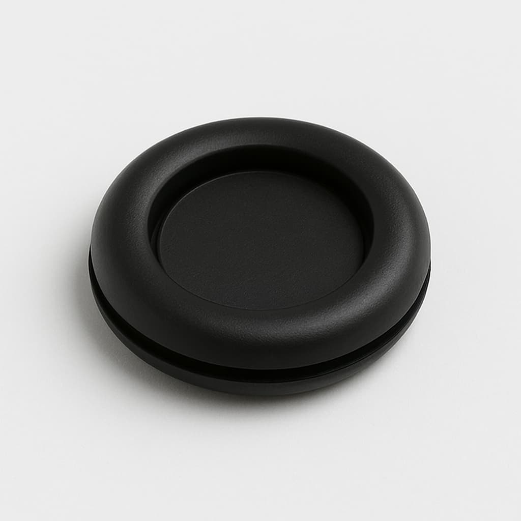 Membrane Grommet, PVC, Black, Panel Hole Dia. 21 mm — illustrative AI-generated image