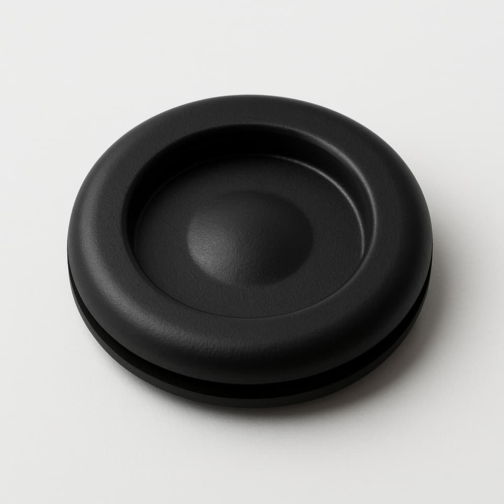 PVC Membrane Grommet, Black, 21 mm Panel Hole — illustrative AI-generated image