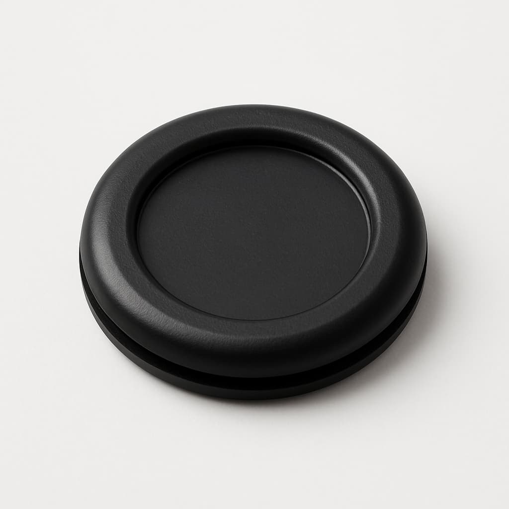 PVC Membrane Grommet, Black, 24 mm Panel Hole — illustrative AI-generated image