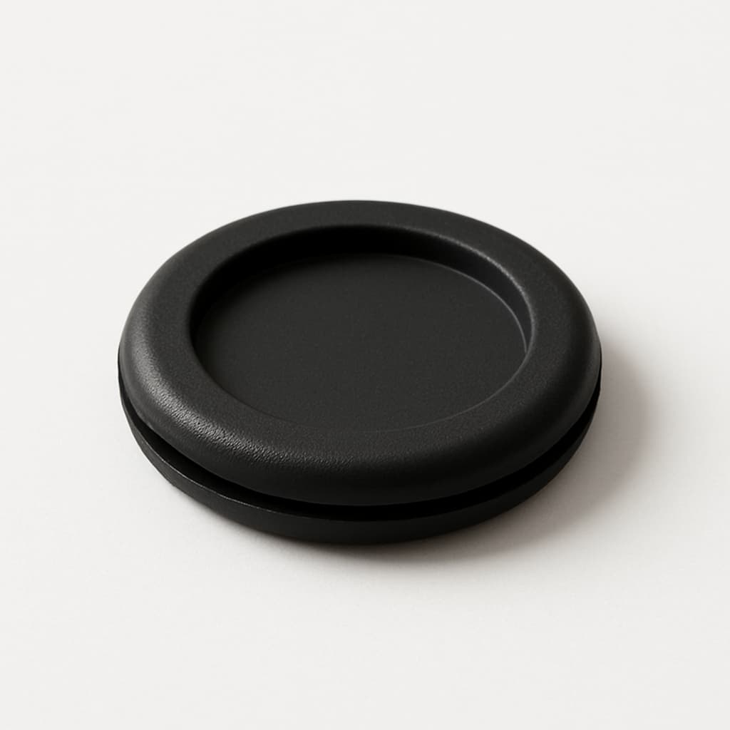 PVC Membrane Grommet, Black, 24 mm Panel Hole — illustrative AI-generated image