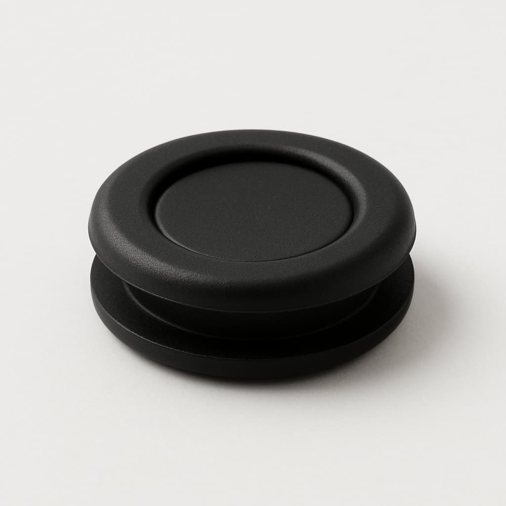 PVC Membrane Grommet, Black, 24 mm Panel Hole — illustrative AI-generated image