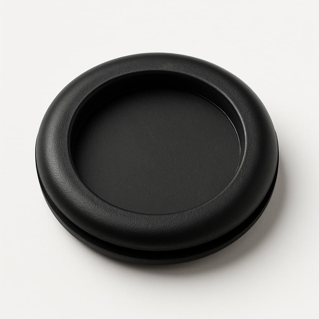 PVC Membrane Grommet, Black, 26 mm Panel Hole — illustrative AI-generated image