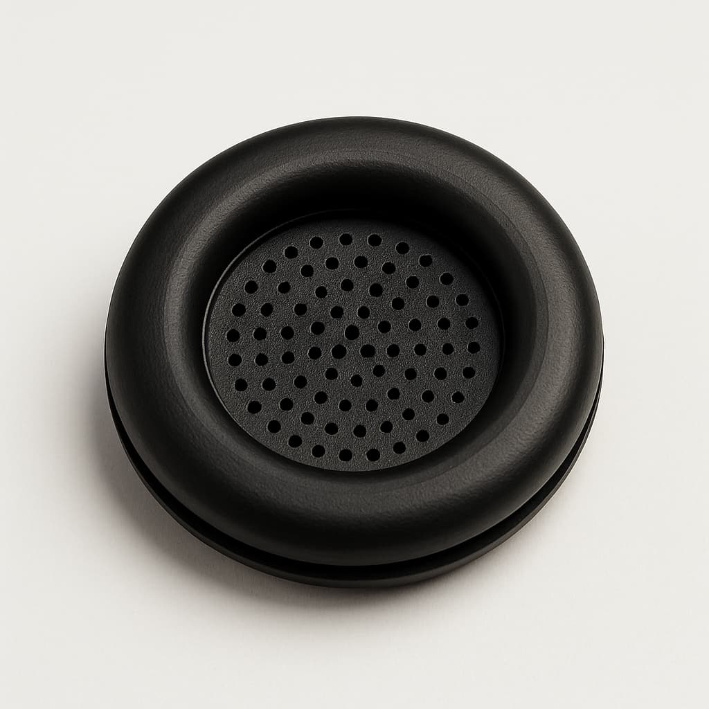 PVC Black Grommet with Perforated Membrane — illustrative AI-generated image