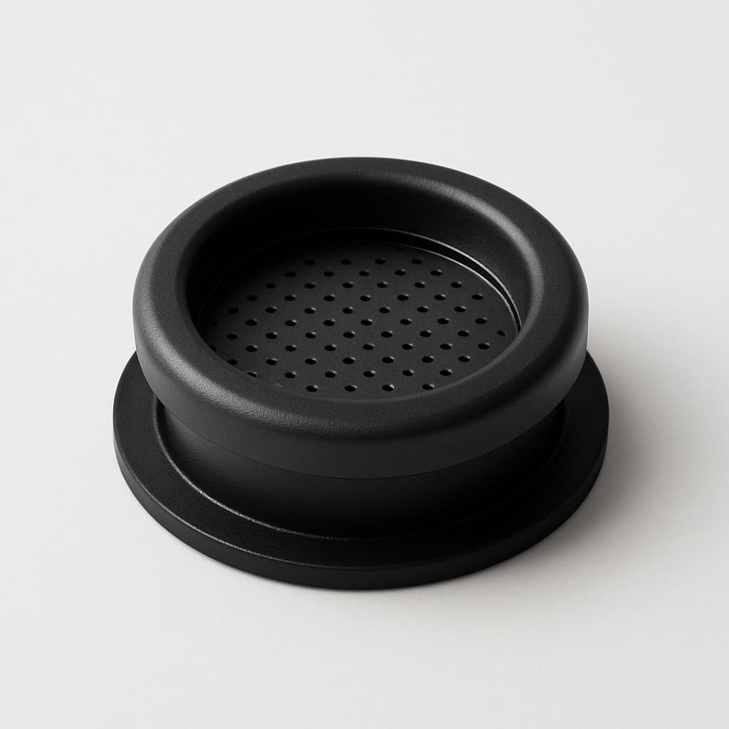 10682-1 PVC Black Grommet with Perforated Membrane — illustrative AI-generated image