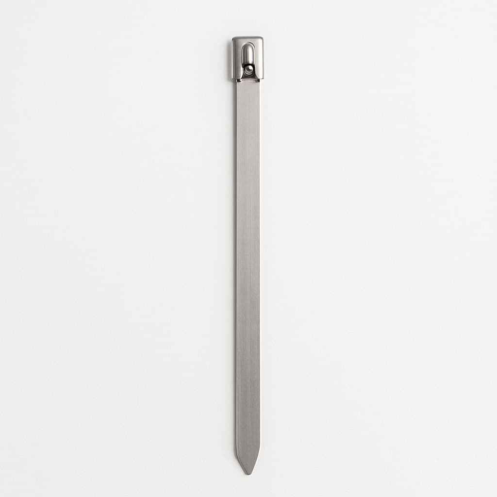 Stainless Steel Ball-Lock Cable Tie, Uncoated, 350 mm x 4.6 mm — illustrative AI-generated image