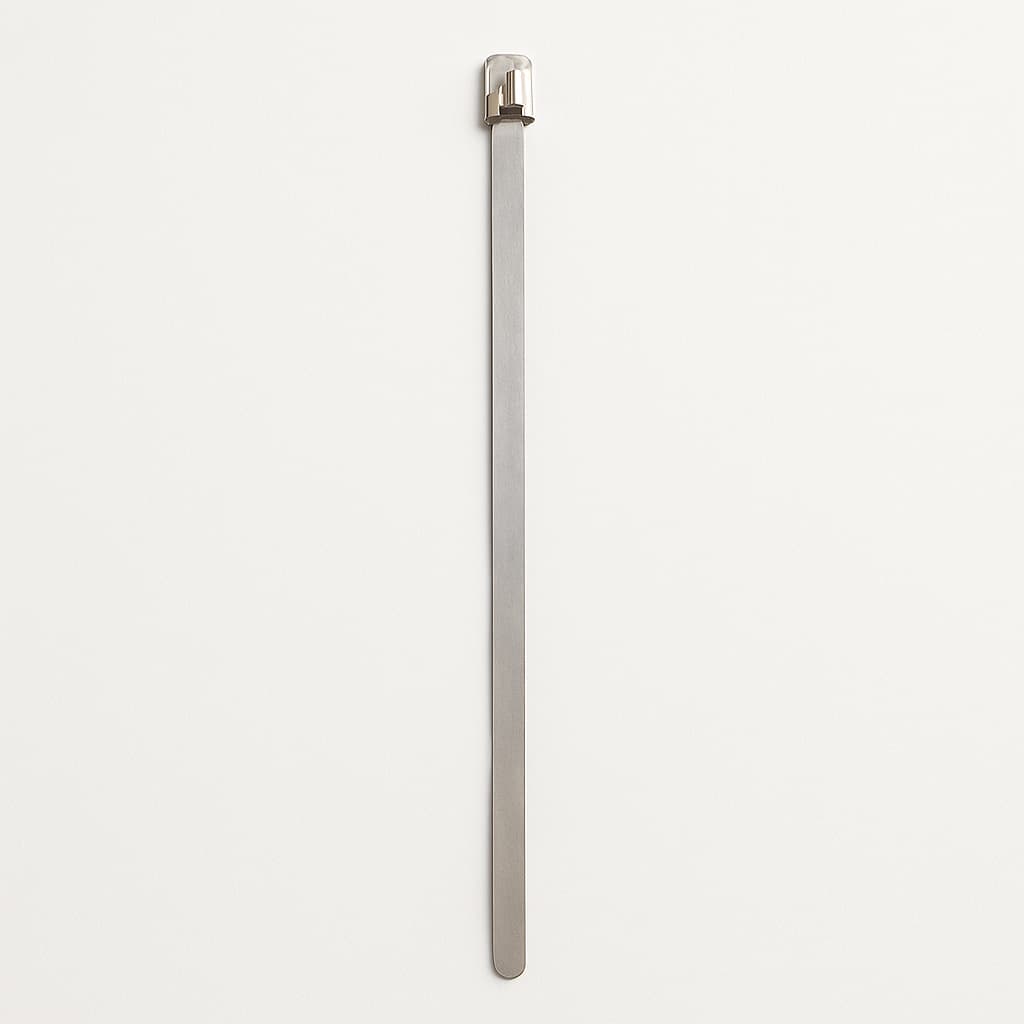 Stainless Steel Ball-Lock Cable Tie, Uncoated, 450 mm x 4.6 mm — illustrative AI-generated image