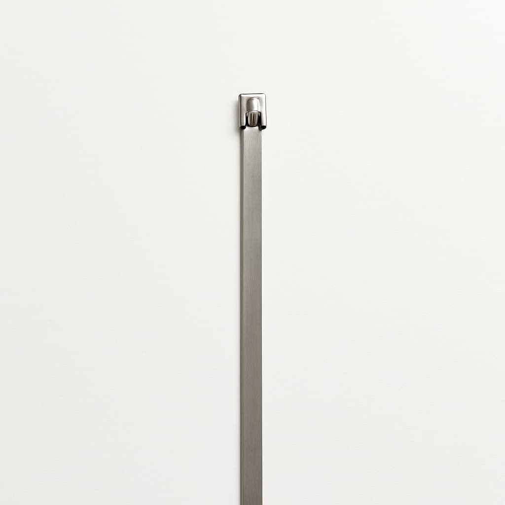 Stainless Steel Ball-Lock Cable Tie, Uncoated, 500 mm x 4.6 mm, S304 — illustrative AI-generated image