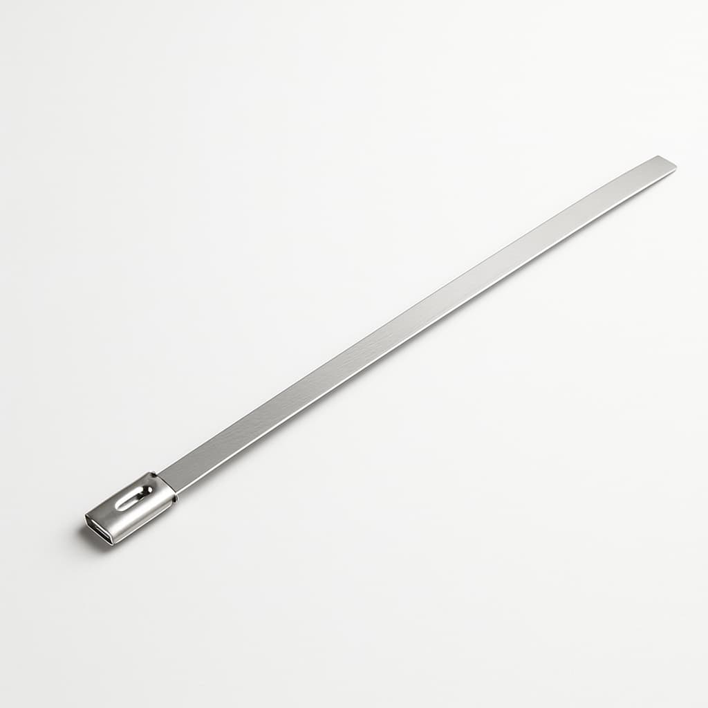 Stainless Steel Ball-Lock Cable Tie 550 mm x 4.6 mm — illustrative AI-generated image