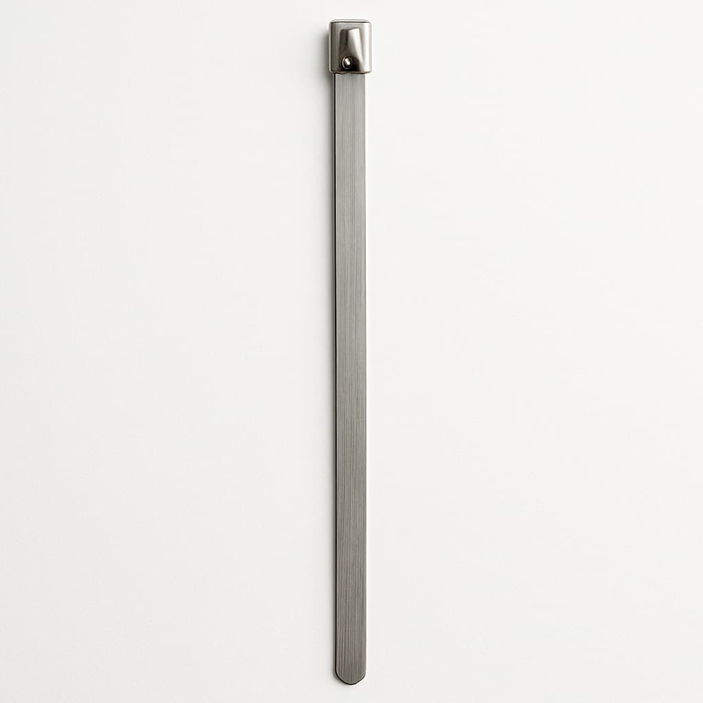 Stainless steel Ball-Lock cable tie, uncoated, 300 mm x 4.6 mm, S316 — illustrative AI-generated image