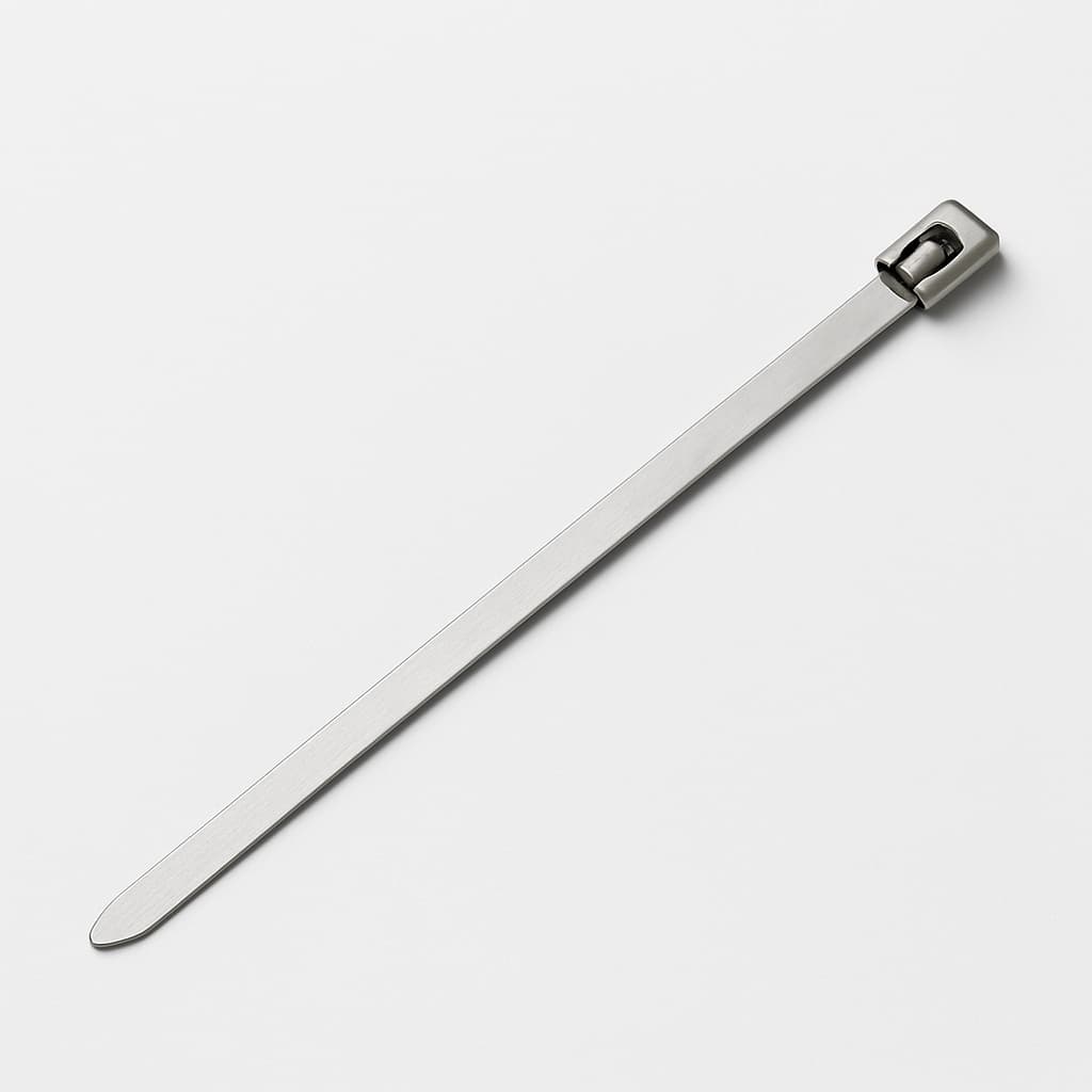 Stainless Steel Ball-Lock Cable Tie 400 mm x 4.6 mm — illustrative AI-generated image