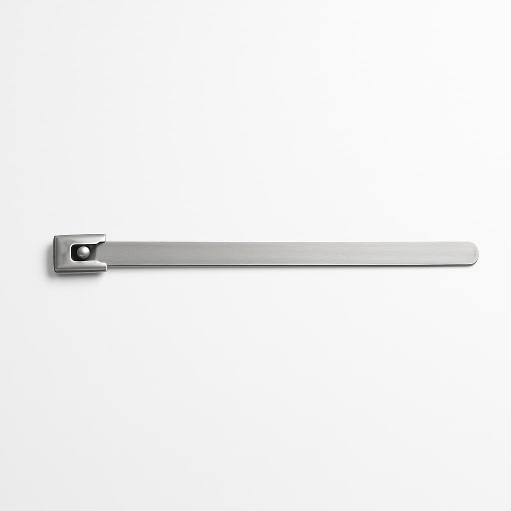 Stainless Steel Ball-Lock Cable Tie 450 mm x 4.6 mm — illustrative AI-generated image
