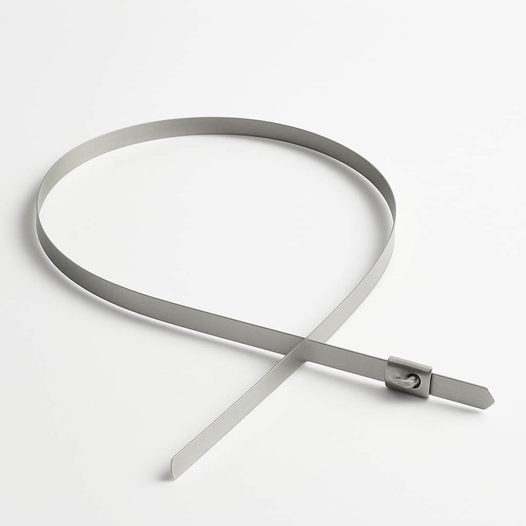 Stainless Steel Ball-Lock Cable Tie 500 mm x 4.6 mm — illustrative AI-generated image