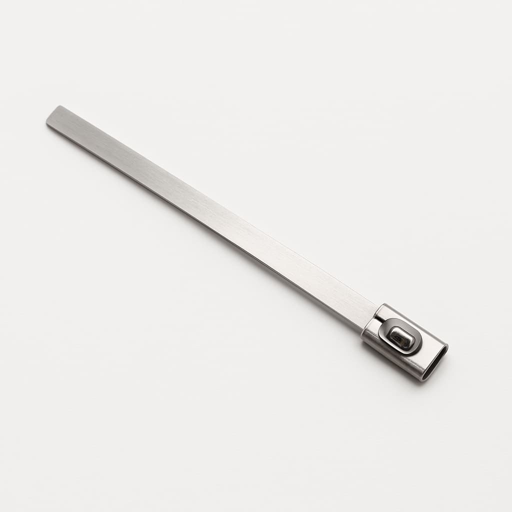 Ball-Lock Stainless Steel Cable Tie 200 mm x 7.9 mm — illustrative AI-generated image