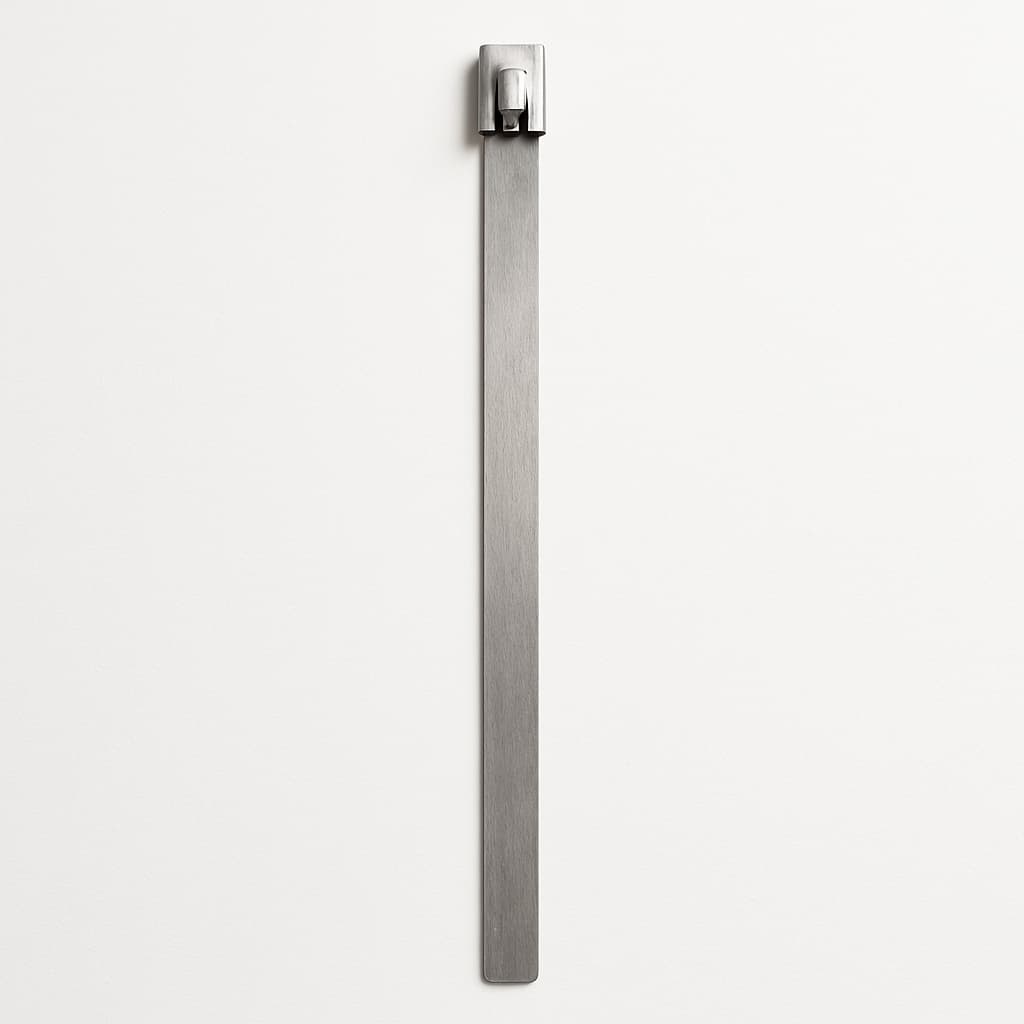 Stainless Steel Ball-Lock Cable Tie, Uncoated, 300 mm x 7.9 mm — illustrative AI-generated image