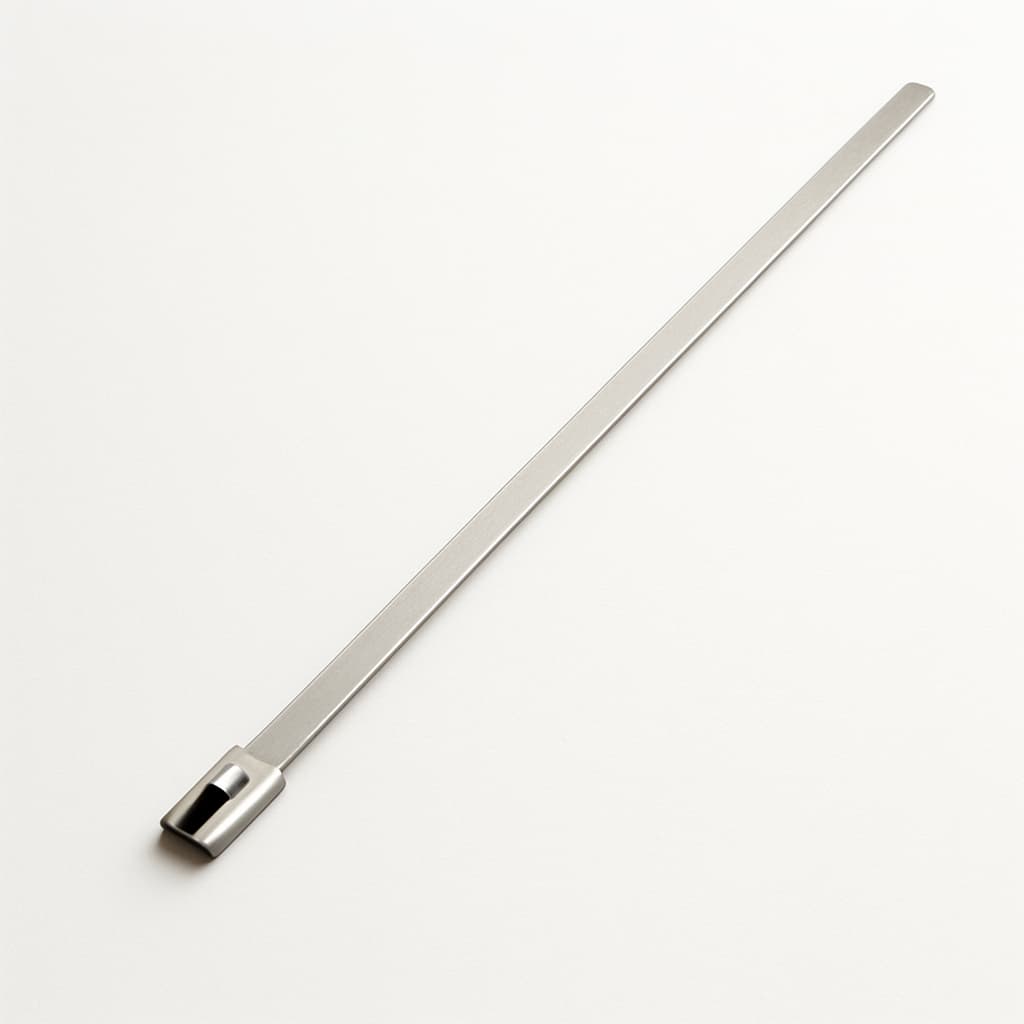 Stainless Steel Ball-Lock Cable Tie, 600 mm x 7.9 mm — illustrative AI-generated image