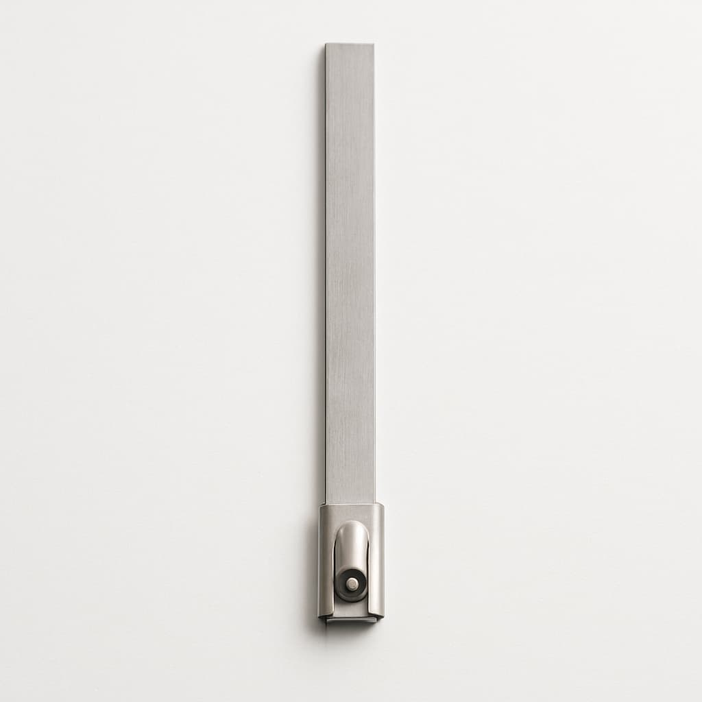 Stainless Steel Ball-Lock Cable Tie, 200 mm x 7.9 mm — illustrative AI-generated image