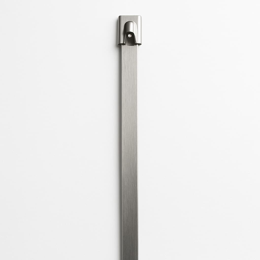 Stainless Steel Ball-Lock Cable Tie, 300 mm x 7.9 mm, S316 — illustrative AI-generated image