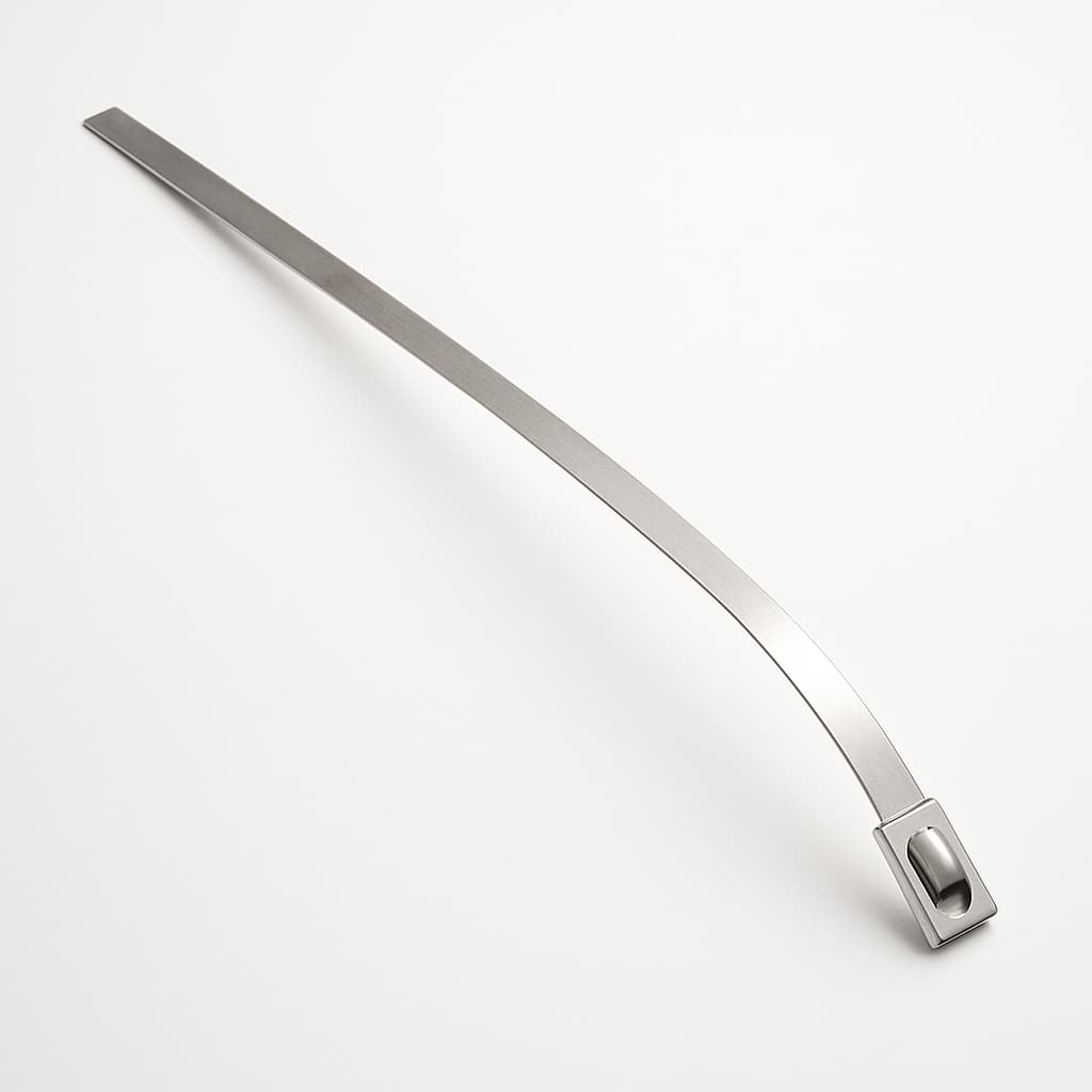 Stainless Steel Ball-Lock Cable Tie, Uncoated, 400 mm x 7.9 mm, S316 — illustrative AI-generated image