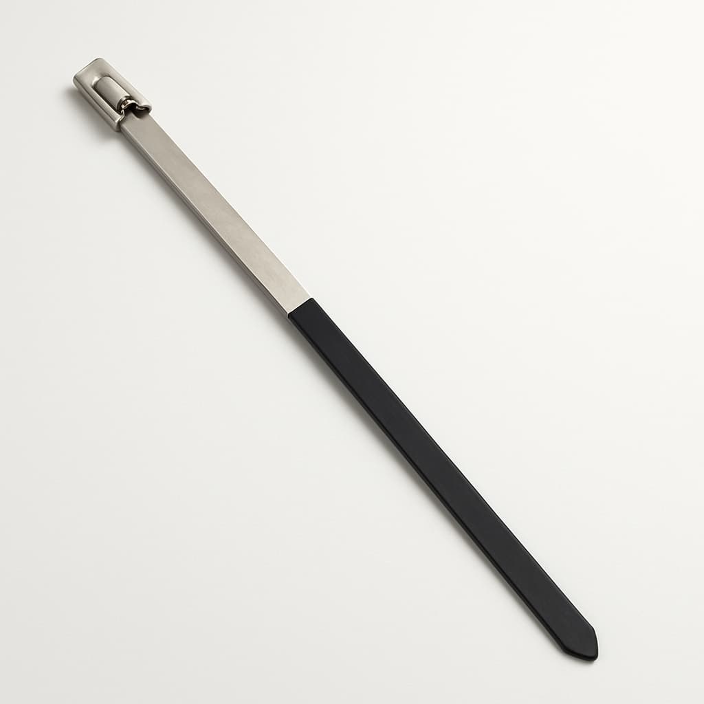 Ball-Lock Stainless Steel Cable Tie, Half Coated, 450 mm x 4.6 mm — illustrative AI-generated image
