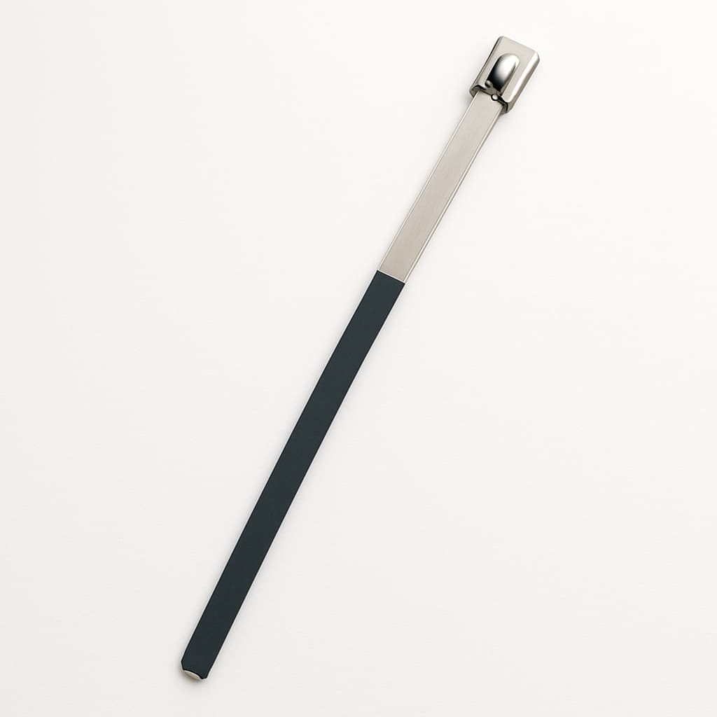 Stainless Steel Ball-Lock Cable Tie, Half Coated, S316, 350 mm x 4.6 mm — illustrative AI-generated image