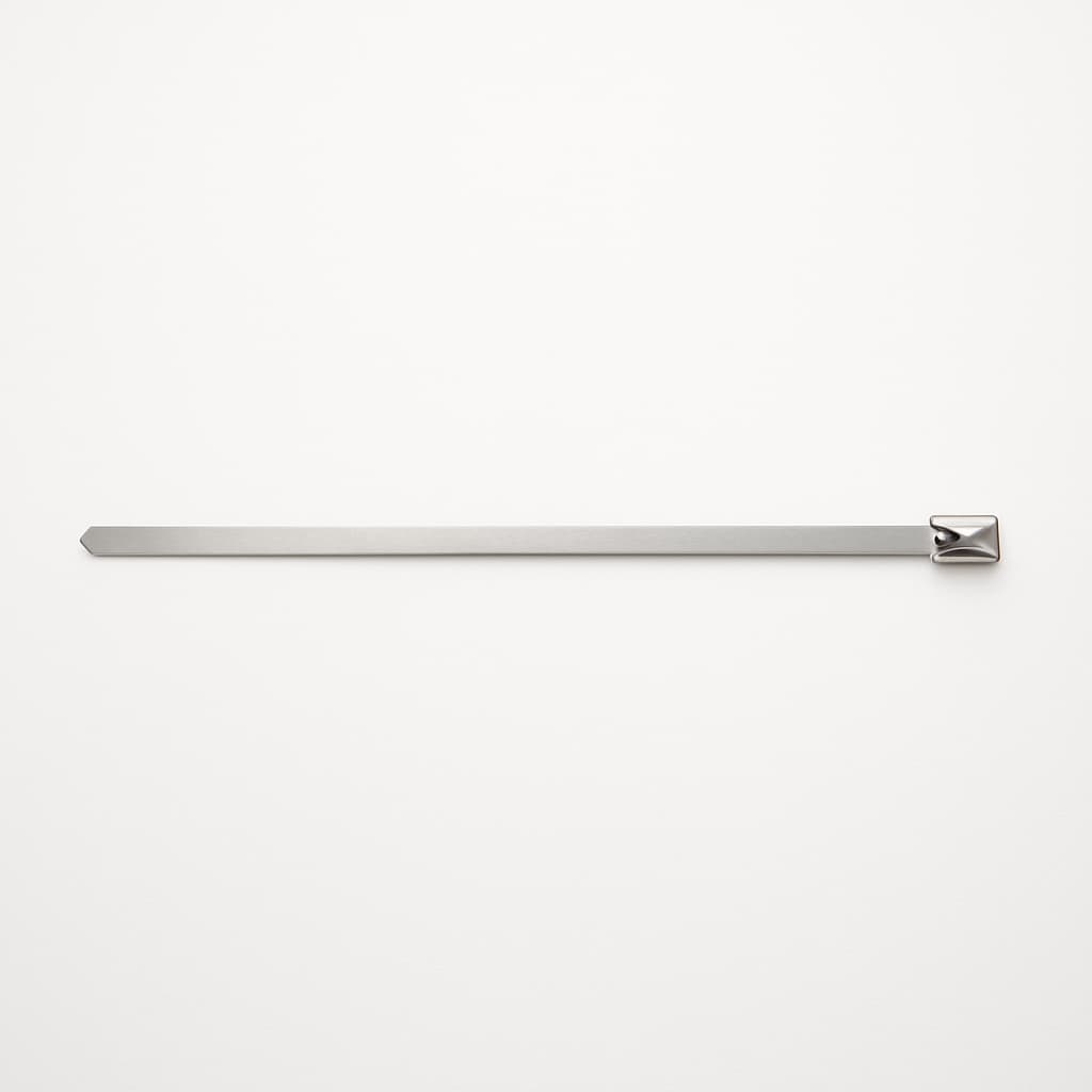 Stainless Steel Ball-Lock Cable Tie, Half Coated, 500 mm x 4.6 mm, S316 — illustrative AI-generated image