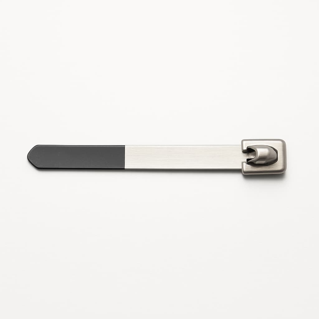 Ball-Lock Stainless Steel Cable Tie, Half Coated, 100 mm x 7.9 mm, S304 — illustrative AI-generated image