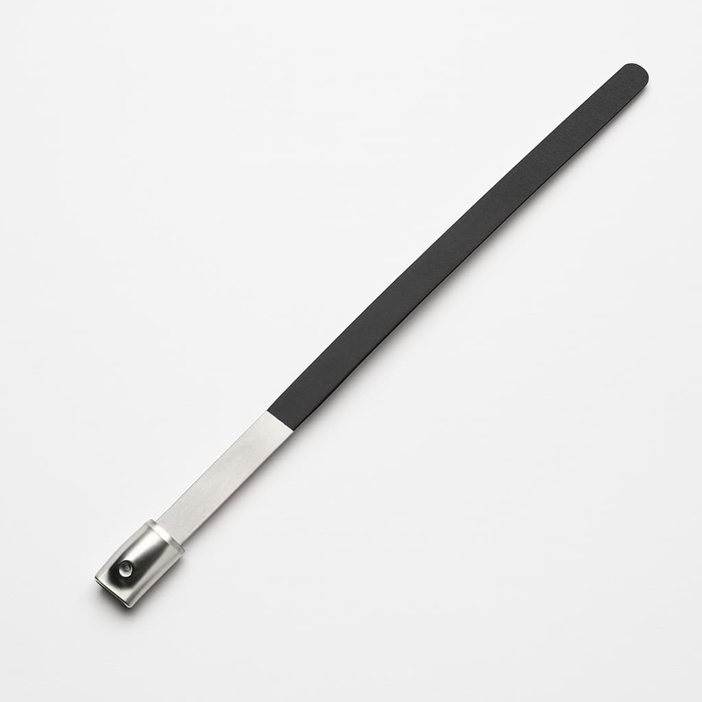 Stainless Steel Ball-Lock Cable Tie, Half Coated, 300 mm x 7.9 mm — illustrative AI-generated image
