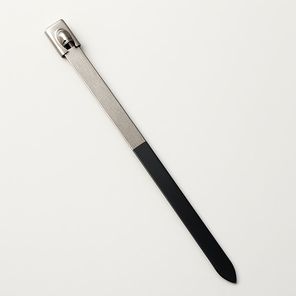 Stainless Steel Ball-Lock Cable Tie, Half Coated, 350 mm x 7.9 mm — illustrative AI-generated image