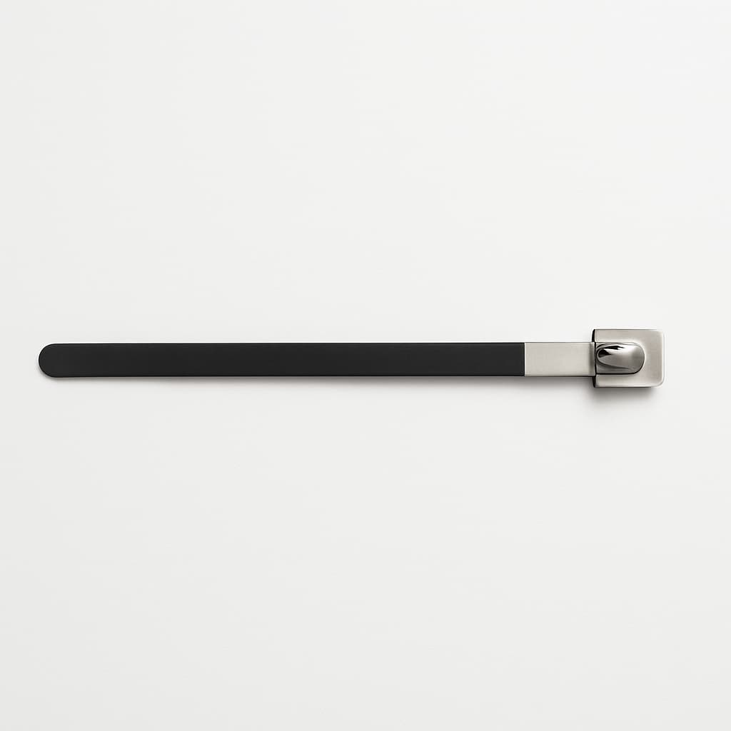 Ball-Lock Half Coated Stainless Steel Cable Tie 550 mm x 7.9 mm — illustrative AI-generated image