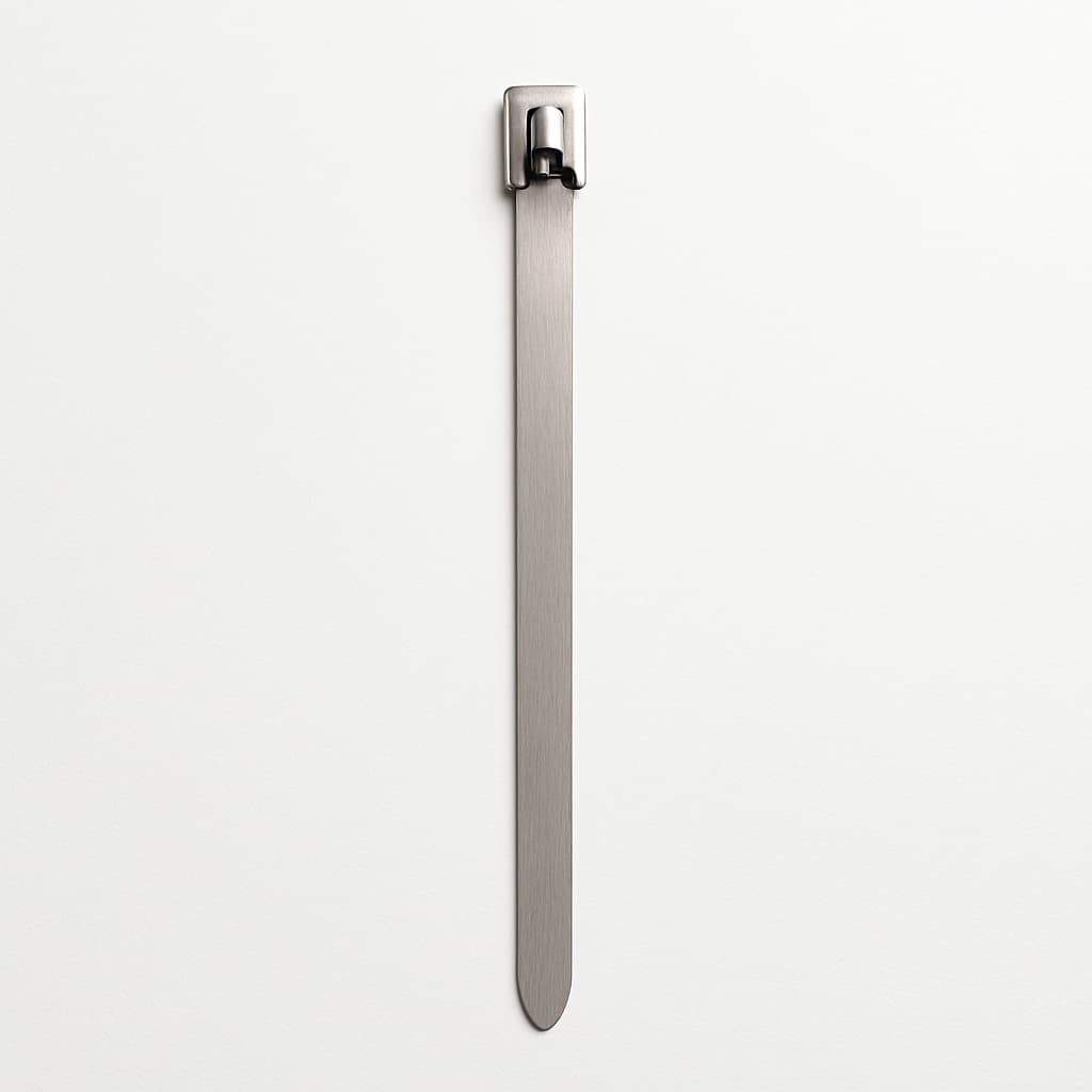 Stainless Steel Ball-Lock Cable Tie 200 mm x 7.9 mm — illustrative AI-generated image