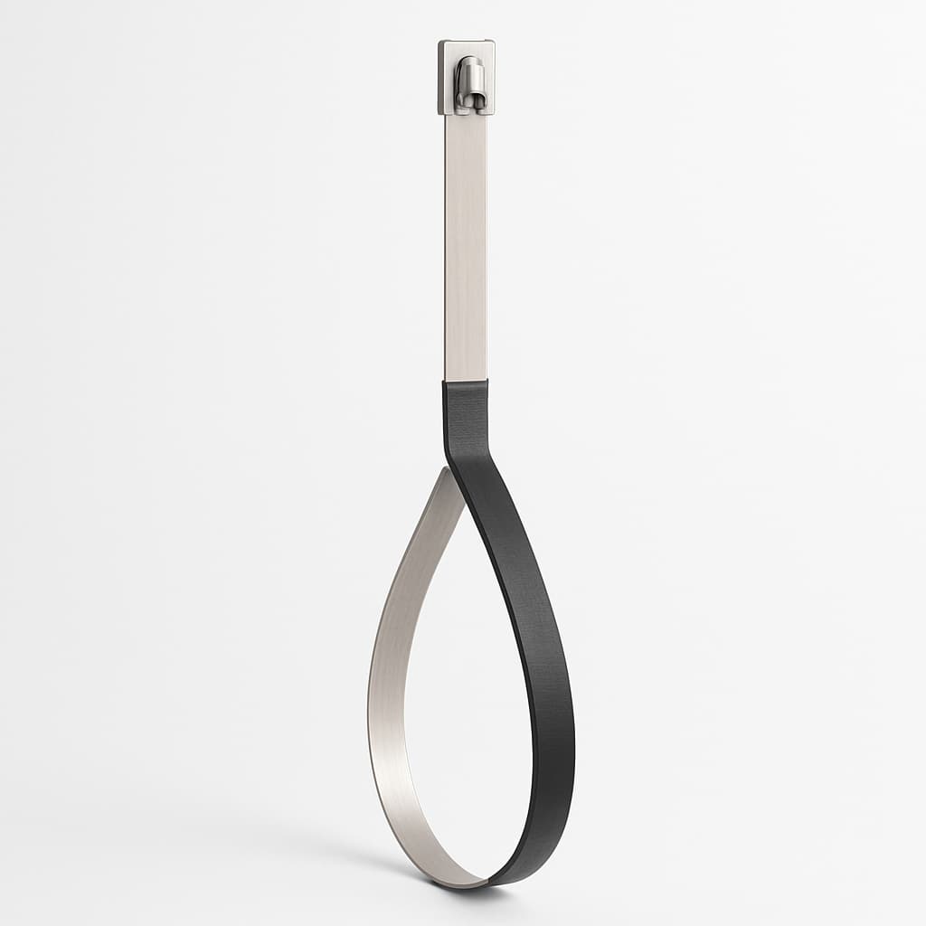 Stainless Steel Ball-Lock Cable Tie, Half Coated, 400 mm x 7.9 mm — illustrative AI-generated image