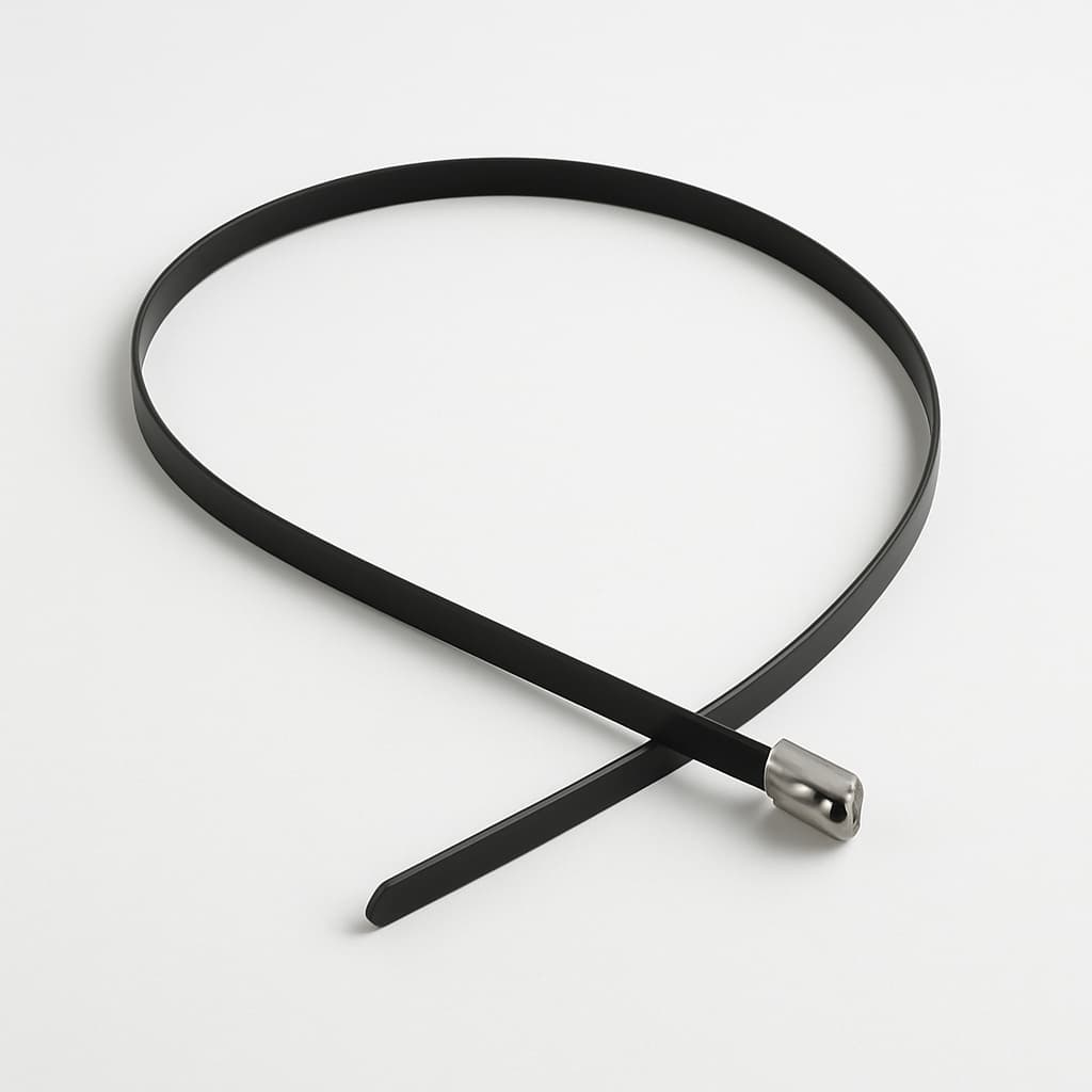 Stainless Steel Cable Tie Ball-Lock Full Coated 630 mm x 4.6 mm — illustrative AI-generated image