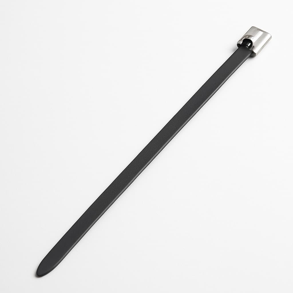 Stainless Steel Ball-Lock Cable Tie, Full Coated, 350 mm x 4.6 mm — illustrative AI-generated image