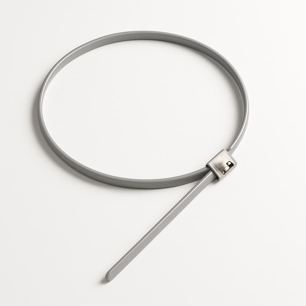 Stainless Steel Cable Tie Ball-Lock Fully Coated 400 mm x 4.6 mm — illustrative AI-generated image