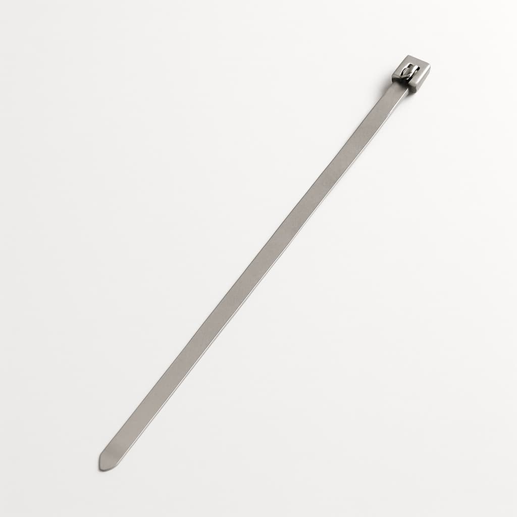 S316 Stainless Steel Ball-Lock Cable Tie 500 mm x 4.6 mm — illustrative AI-generated image