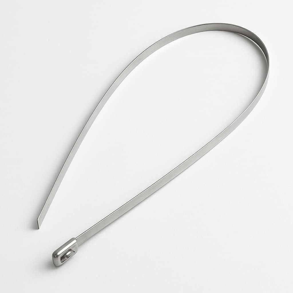Ball-Lock Full-Coated Stainless Steel Cable Tie, 630 mm x 4.6 mm, S316 — illustrative AI-generated image