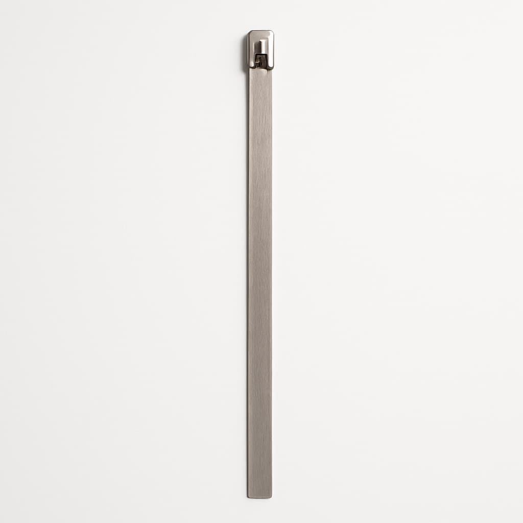 Stainless Steel Ball-Lock Cable Tie 630 mm x 7.9 mm — illustrative AI-generated image