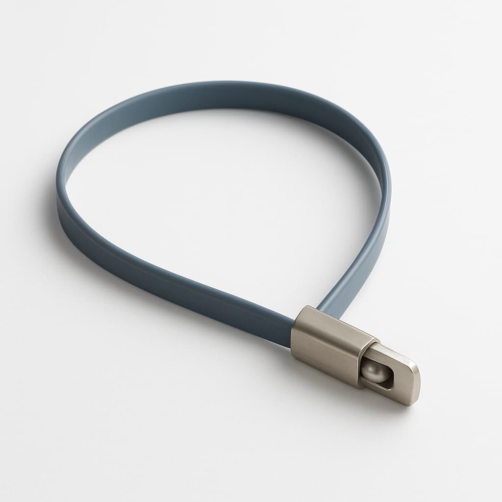 Stainless Steel Ball-Lock Tie, Full Coated, 100 mm x 7.9 mm, S316 — illustrative AI-generated image
