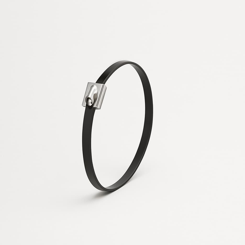 Stainless Steel Ball-Lock Cable Tie, Full Coated, 250 mm x 7.9 mm, S316 — illustrative AI-generated image