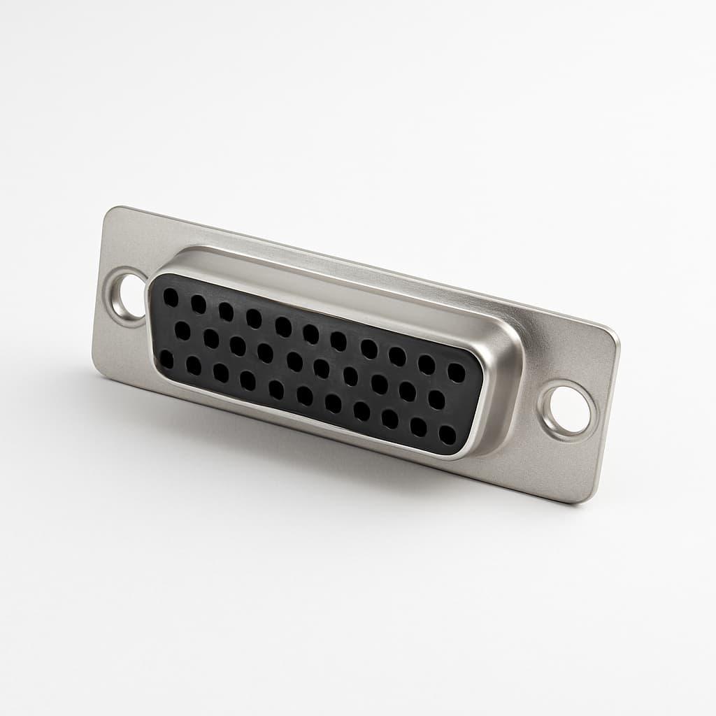 Molex / FCT FM25W3S5-1001 25P Sub-D Receptacle — illustrative AI-generated image