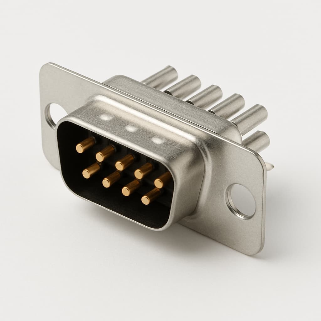 Molex / FCT FL09P7-0860 D-Sub Crimp Connector, 9P Male — illustrative AI-generated image