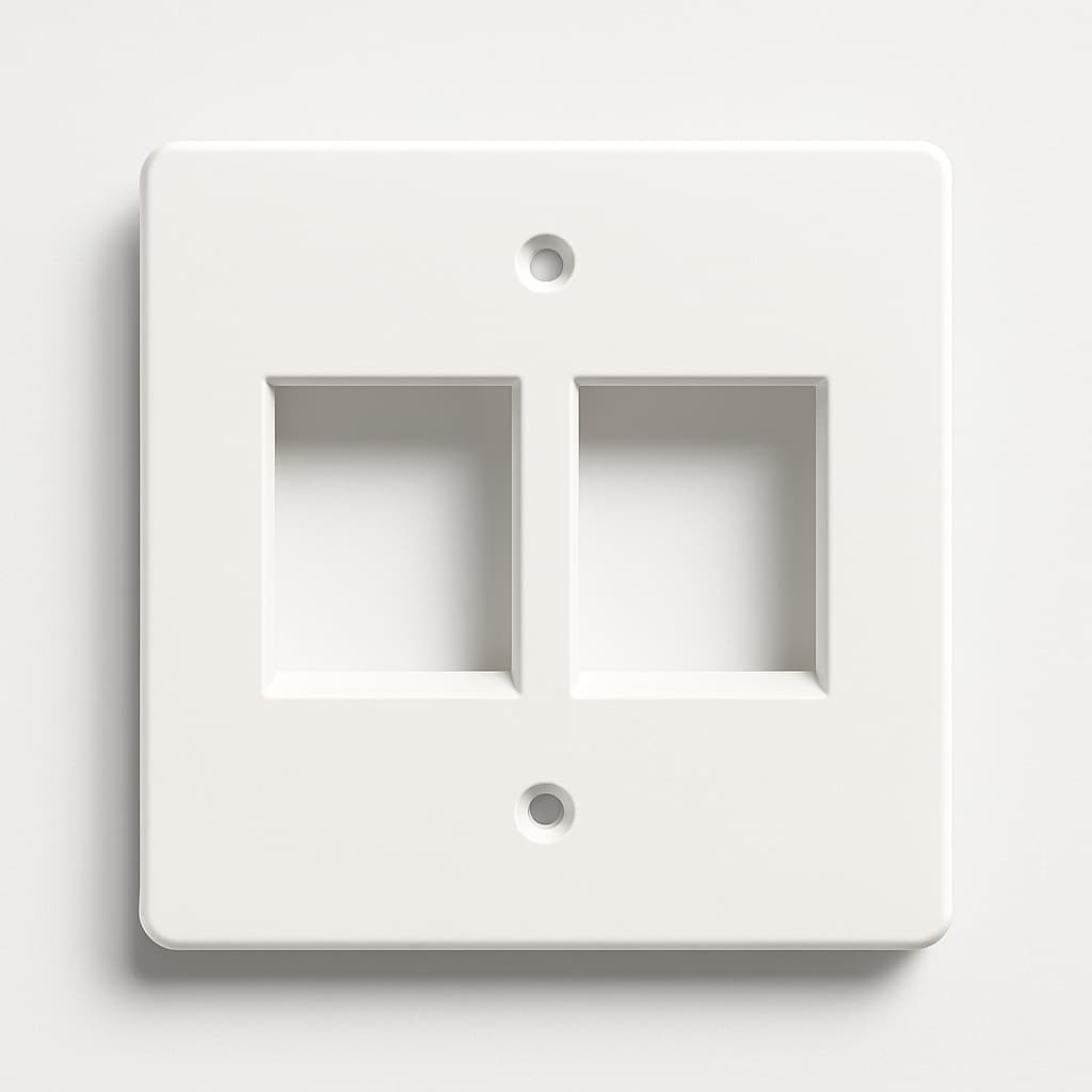 Telegartner H02010A0076 Double Gang Faceplate 86x86, White — illustrative AI-generated image