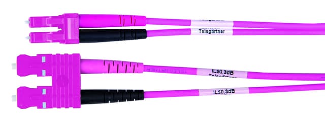 Telegaertner L00893A0113 LC Duplex to SC Duplex OM4 Patch Cord, 5 m