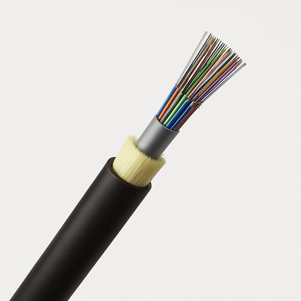 Telegartner L08020D0005 Outdoor Cable A-DQ(ZN)B2Y 1x24E9/125 OS2 — illustrative AI-generated image