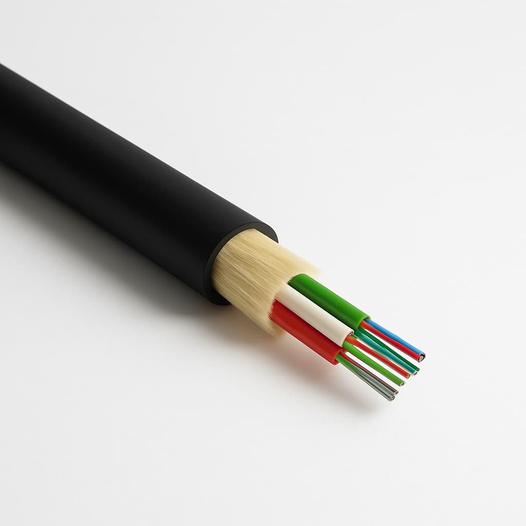 Telegartner L08021D0102 Outdoor Cable A-DQ(ZN)B2Y 1x6G50/125 OM2 — illustrative AI-generated image