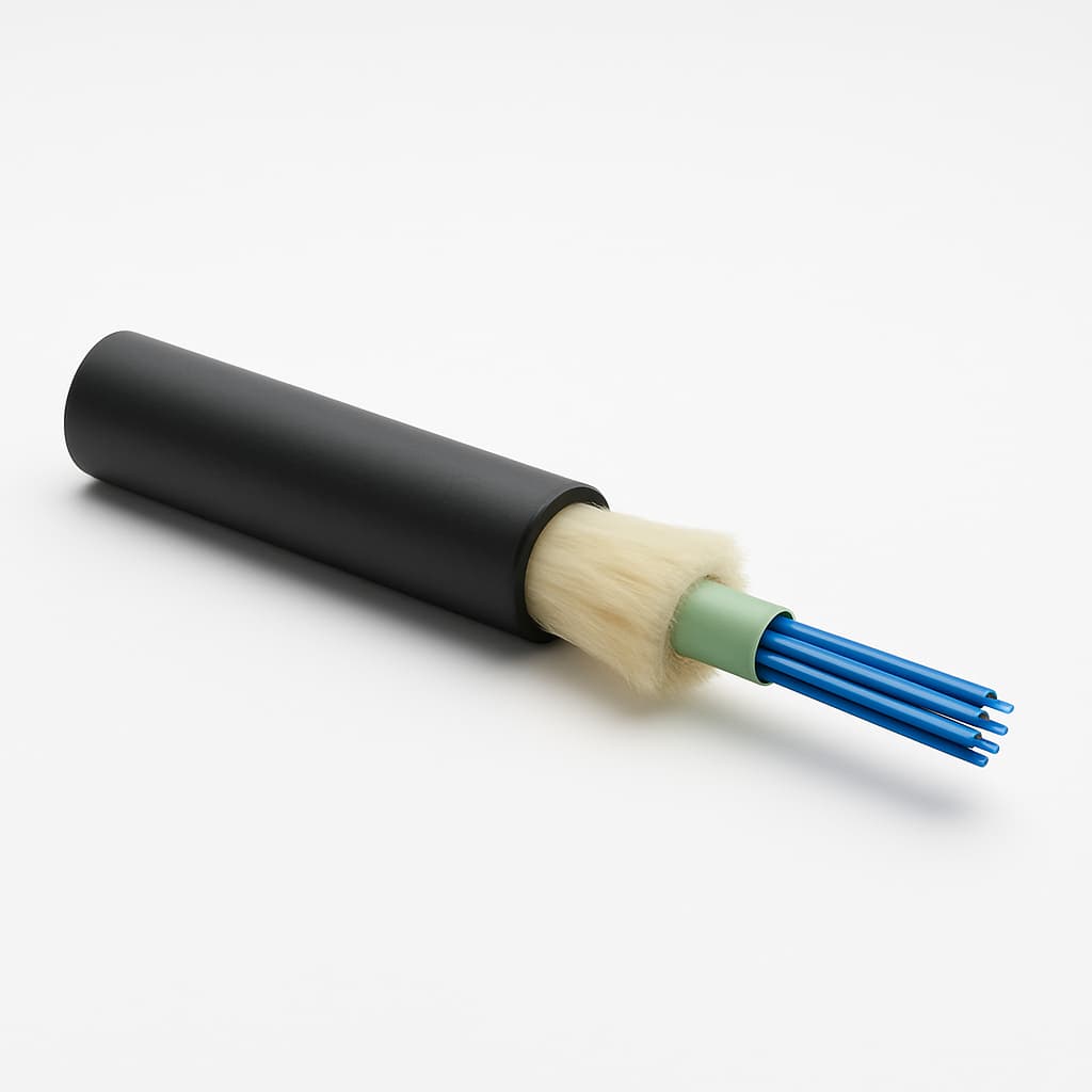 Telegartner L08021D0103 Outdoor Cable A-DQ(ZN)B2Y 1x8G50/125 OM2 — illustrative AI-generated image