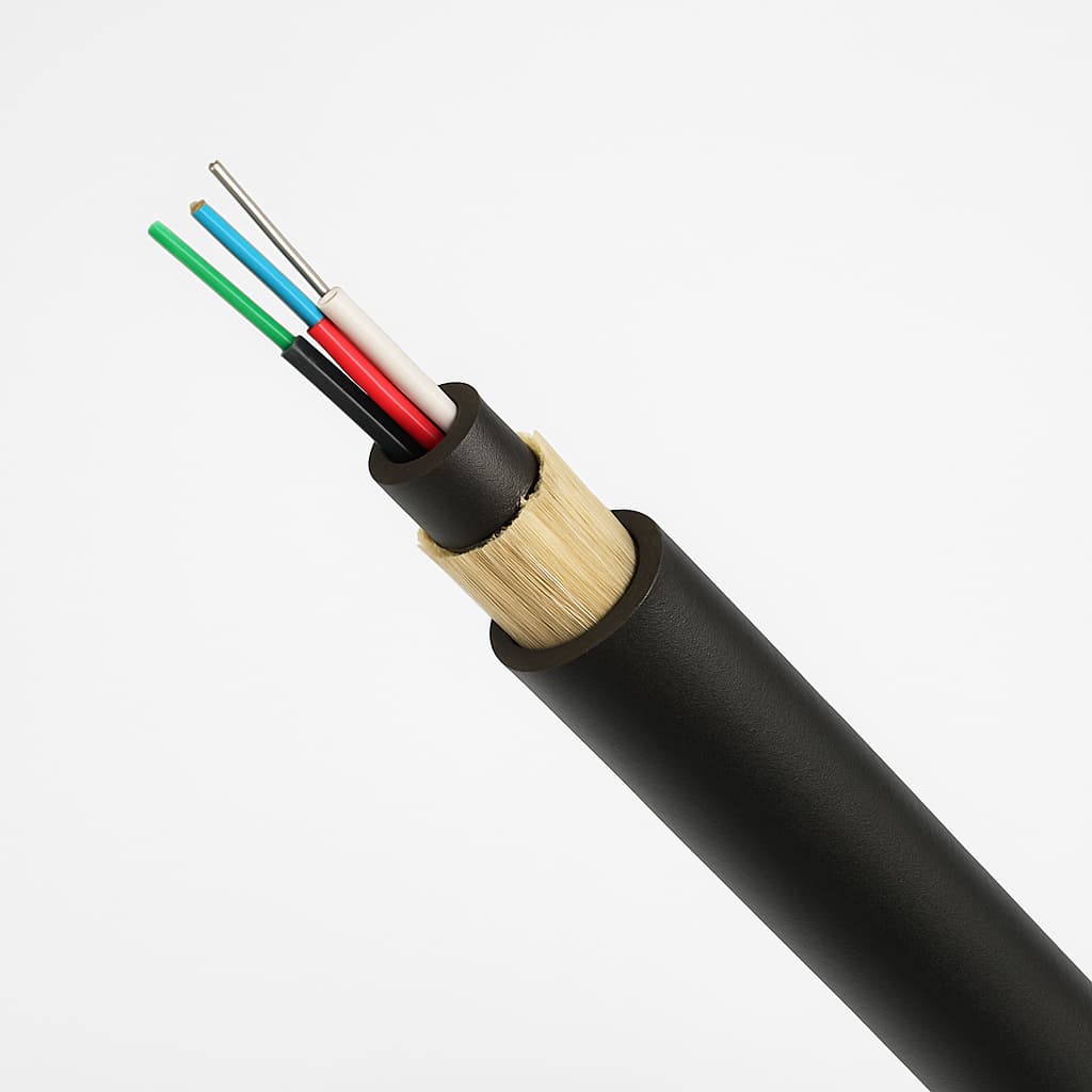 Telegärtner L08021D0301 Outdoor Cable A-DQ(ZN)B2Y 1x4G50/125 OM4 — illustrative AI-generated image
