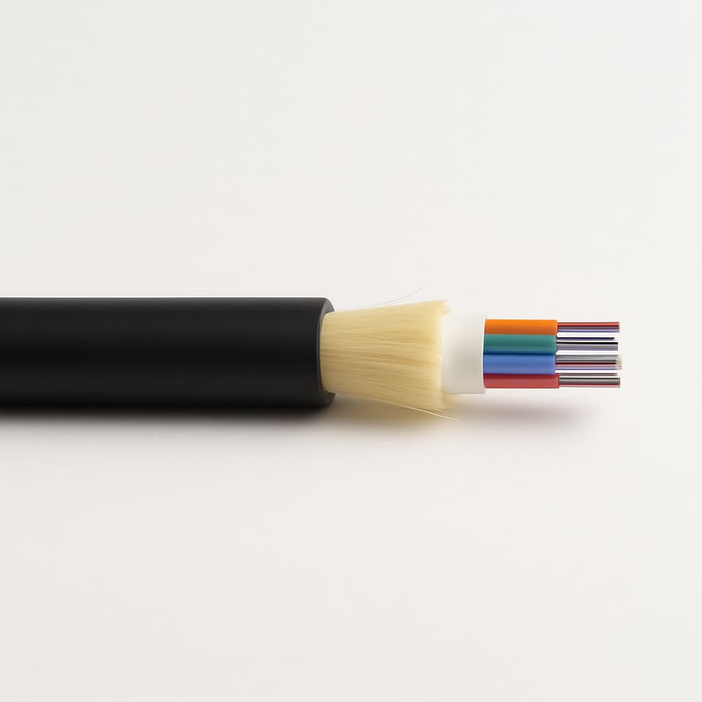 Telegartner L08021D0302 Outdoor Cable A-DQ(ZN)B2Y 1x6G50/125 OM4 — illustrative AI-generated image